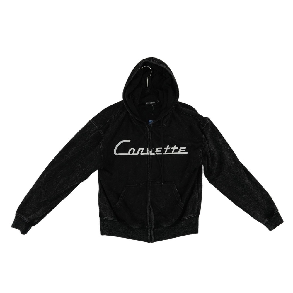 Chemistry Corvette Hoodie Mens Size Small Black 1958 American Classic Sweatshirt